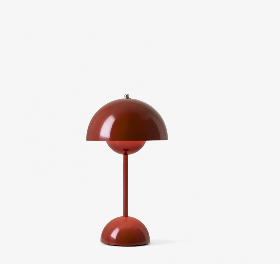 Flowerpot_VP9_Red_Brown Flowerpot Portable Lamp designed by Verner Panton &Tradition, &Tradition Flowerpot Portable Lamp