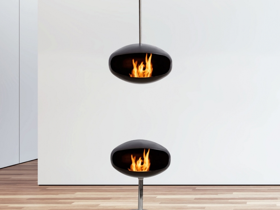 Convert Aeris Hanging Fireplace in to a Pedestal Fireplace Aeris Fireplace by Cocoon Fires Contemporary Fireplace, Mobile Fireplace