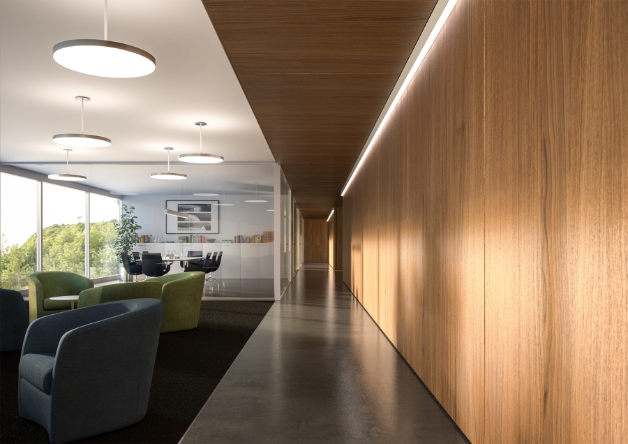 DOTOO.line surface mounted light DOTOO.line wall light by Waldmann Lighting, commercial office lighting
