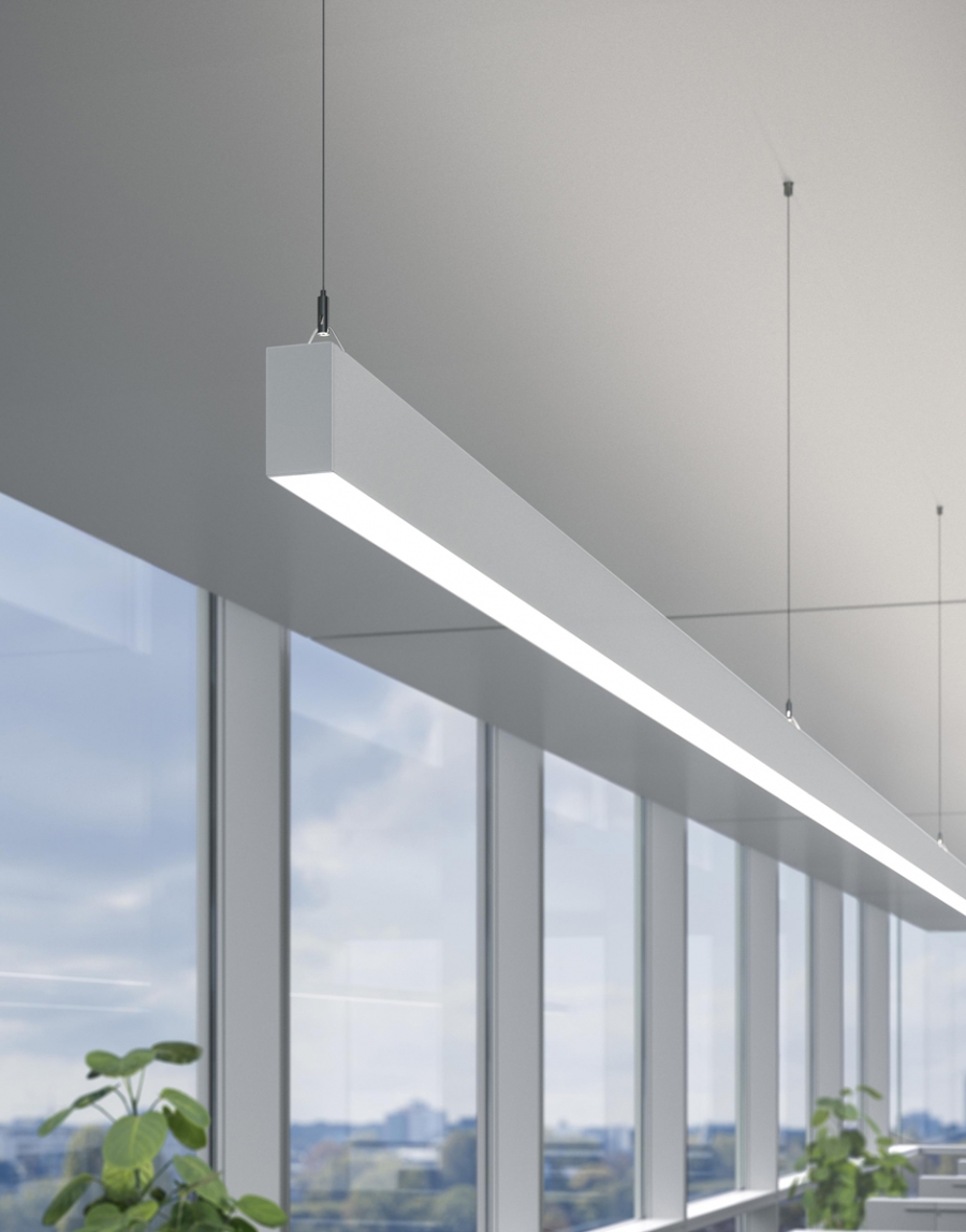 Indoo.line pendant light by Waldmann Lighting, commercial office lighting
