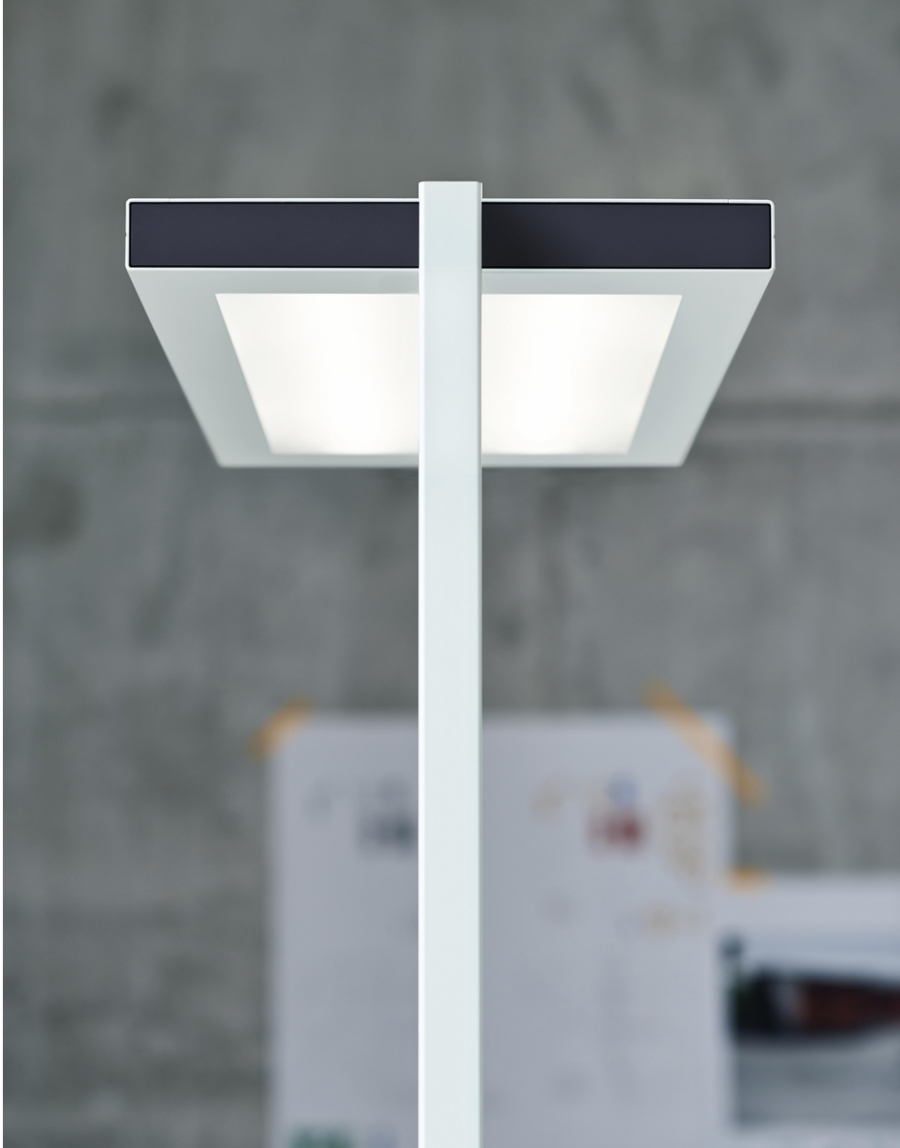 Lavigo Freestanding Light Lavigo Floor Lamp by Waldmann Lighting, Energy-efficient LED freestanding lighting for office, Daylight and presence sensor technology and a Pulse Talk option enable wireless communication between several luminaires