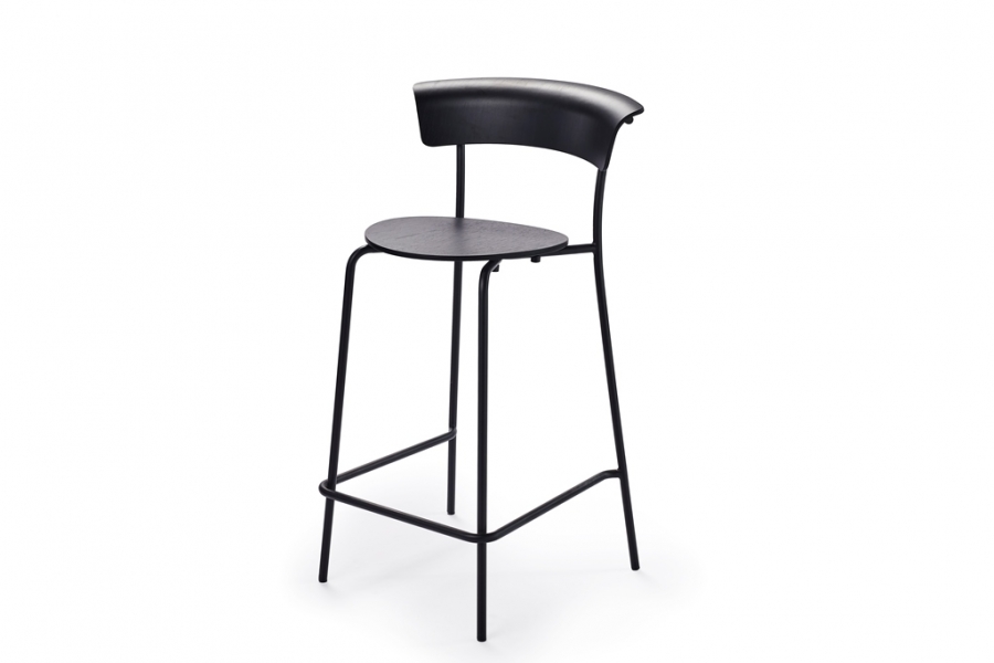 Softply Chair - Black Stained Oak Softply Bar Stool designed by Adam Goodrum for NAU