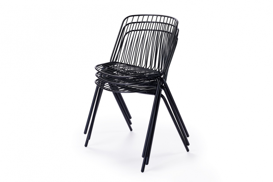 Terrace Stacking Chair - Black Terrace Stacking chair designed by Adam Cornish for NAU