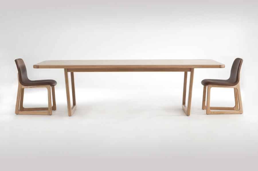 Terra Firma Table with Tiller Oak Chairs Terra Firma Table designed by Ross Didier, Australian designed and Australian Made, available at designcraft Canberra