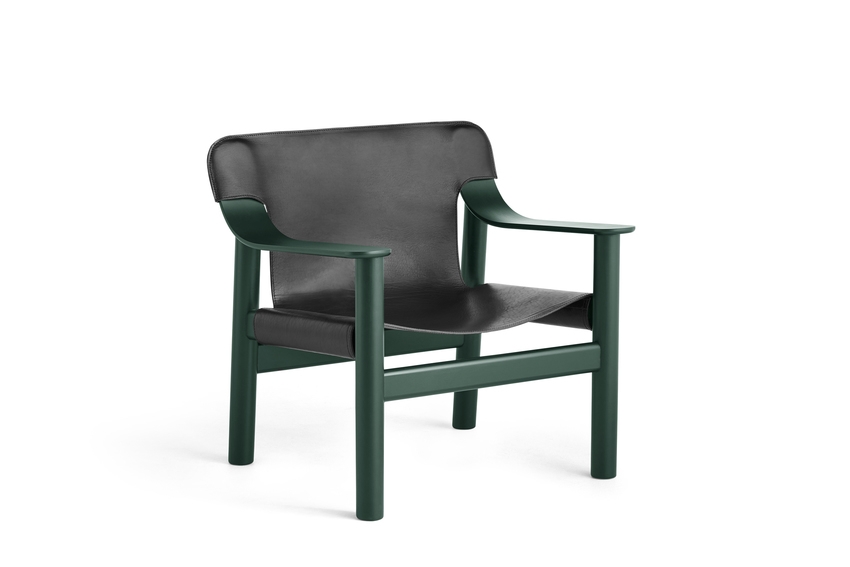 Bernard Chair - Black Leather/Hunter base Bernard Chair designed by Shane Schneck for HAY, Bernard leather strap armchair by HAY, available at designcraft Canberra
