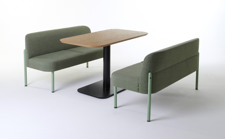 Hue Seating_Hue Table_HUE2NAST_HUET130X70_Oak naughtone Hue seating, hue booth by naughtone, collaborative space, booth seating