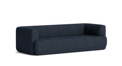 Quilton 3 Seater Fairway dark blue 308-288 Quilton Sofa by HAY designed by DOSHI LEVIEN, HAY Quilton Seating, HAY Quilton modular