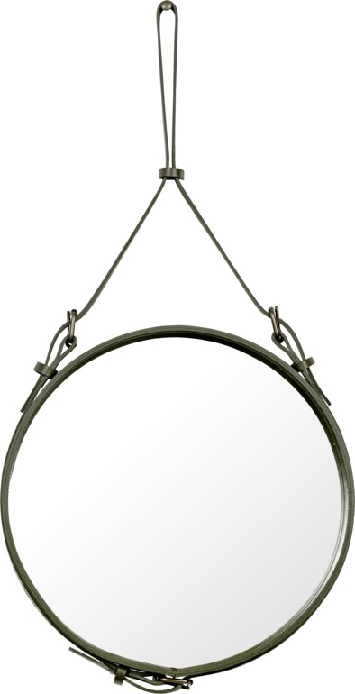 Adnet Mirror - Olive Leather