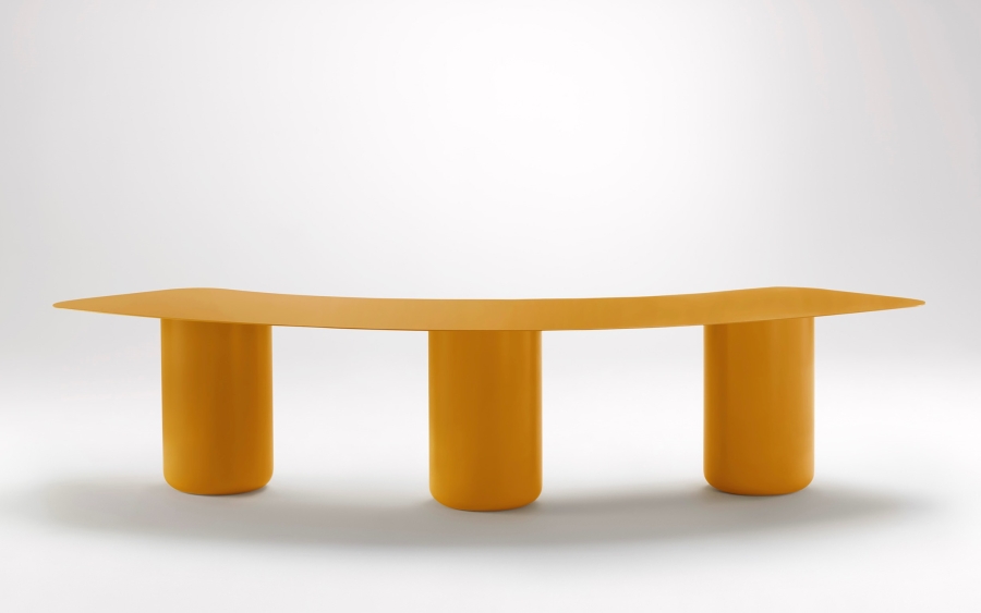 Sequence Curved Bench Sunshine Yellow