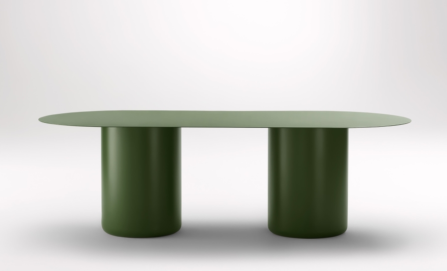 Sequence Oval Dining Table Olive Green