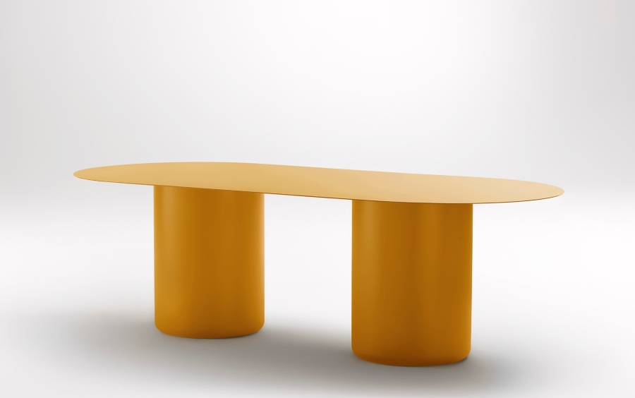 Sequence Oval Dining Table Sunshine Yellow