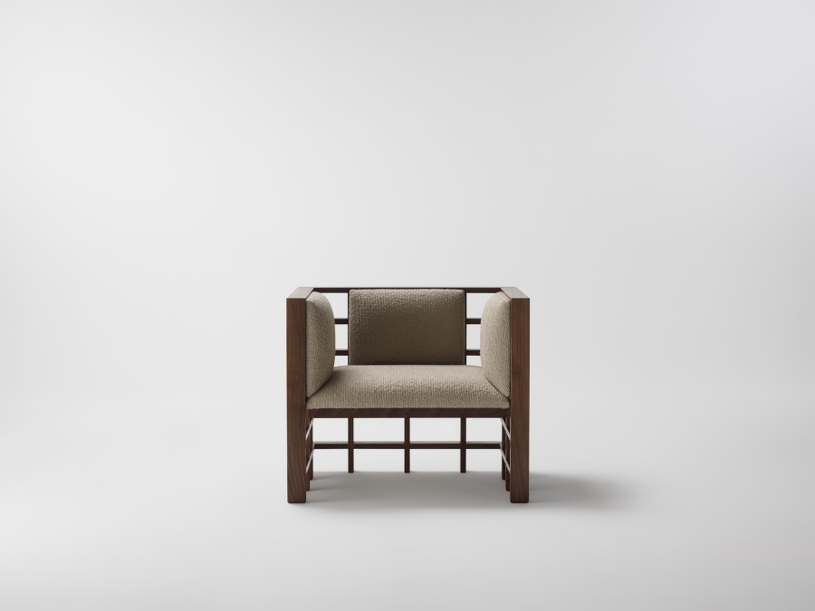 Waffle Armchair Walnut Front Waffle Armchair Walnut Front