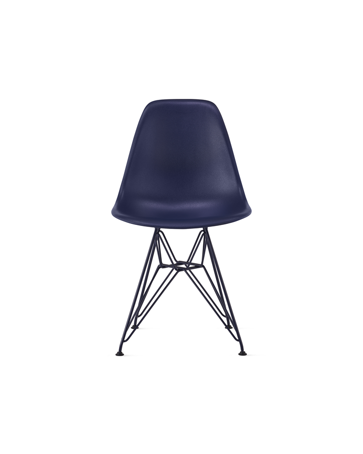 Eames Moulded Plastic Side Chair - Black Blue
