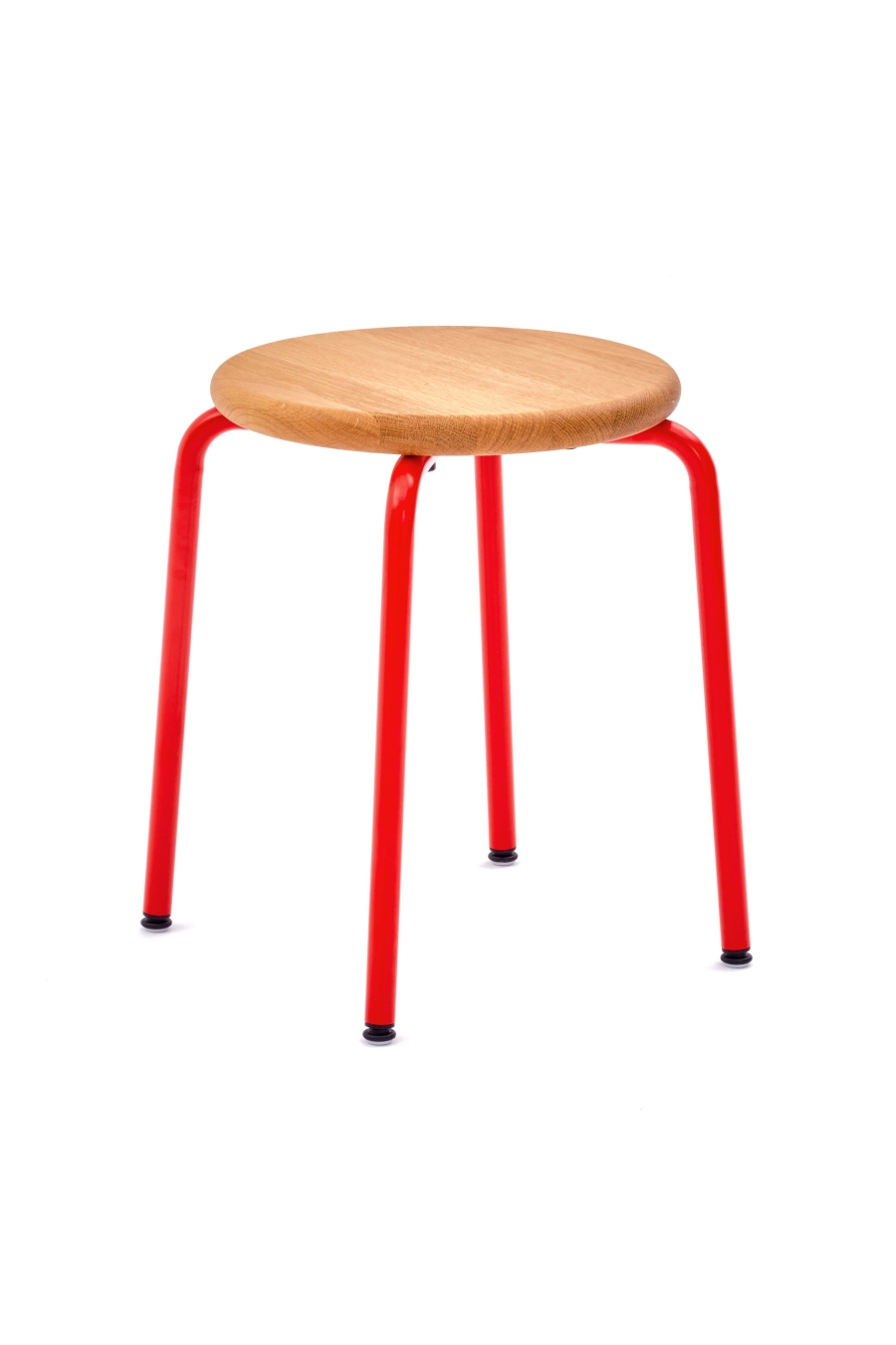 Penny Low Stool )NOPENLO_Oak_RAL3020 Penny Stool by NaughtOne, NaughtOne collaborative Furniture, Commercial Furniture
