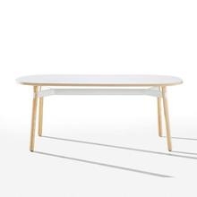 OkiDoki Rectangular Table with white table top on oak legs Okidoki Table by Thinking Works, Thinking Works furniture