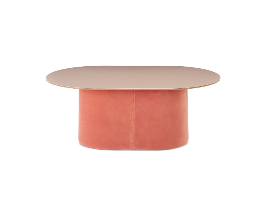TUN Table 920UP_Maharam Cotton Velvet Rosebud_Forbo Powder Tun Table by NaughtOne, NaughtOne commercial Furniture