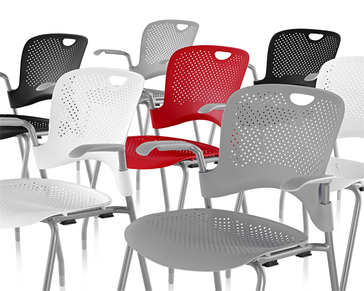 Caper Stacking Chair - Group Caper Stacking Chair by Herman Miller, Herman Miller Meeting Chair