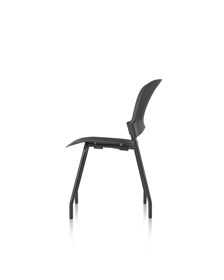 Caper Stacking Chair_Black seat on Black base_side Caper Stacking Chair by Herman Miller, Herman Miller Meeting Chair