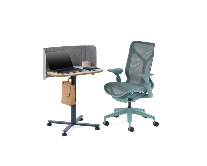 Passport_office set up with Cosm Mid Passport Work Table Herman Miller, Herman Miller Collaborative Furniture