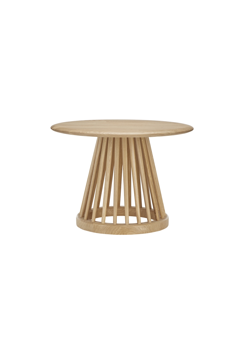 Fan Base Natural with 600 Natural Oak Top Fan Table by Tom Dixon