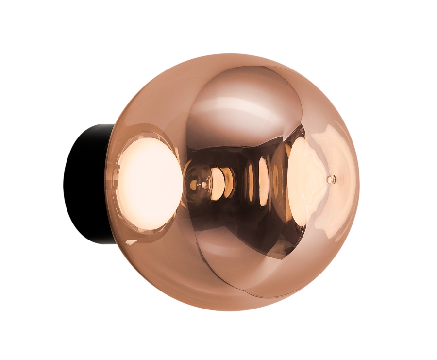 GLOBE-25-SURFACE-COPPER-ANGLED-SIDE-CAP-ON Globe Surface by Tom Dixon, Globe Wall Lamp Tom Dixon