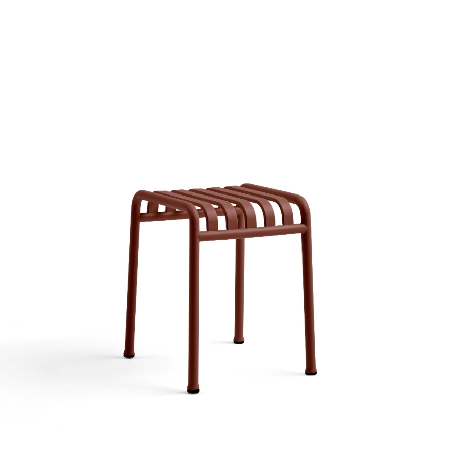 Palissade Stool iron red Palissade collection designed by Ronan and Erwan Bouroullec for HAY, HAY Palissade Outdoor, HAY Palissade Lounge Chair