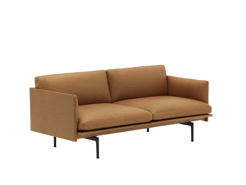 Outline-2-seater-Cognac-Refine Outline lounge chair collection by Muuto, Muuto Lounge Chair