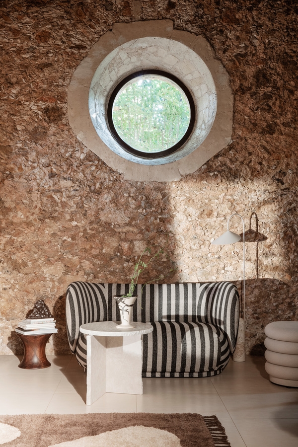 Rico2Seater-MineralSculpturalTable Rico lounge collection by FermLiving, FermLiving Lounge chairs