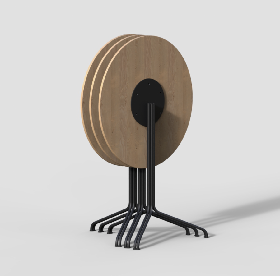 Strand Bistro Dining Table folded & nested Strand Bistro Dining Table folded & nested