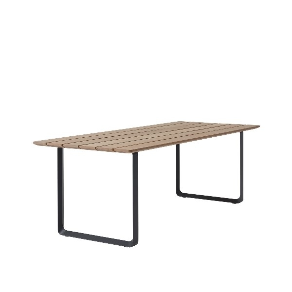 70-70-outdoor-table-225x90-sapele-mahogany-anthracite-black-angle 70/70 Outdoor Table by Muuto, Muuto Outdoor Dining Table