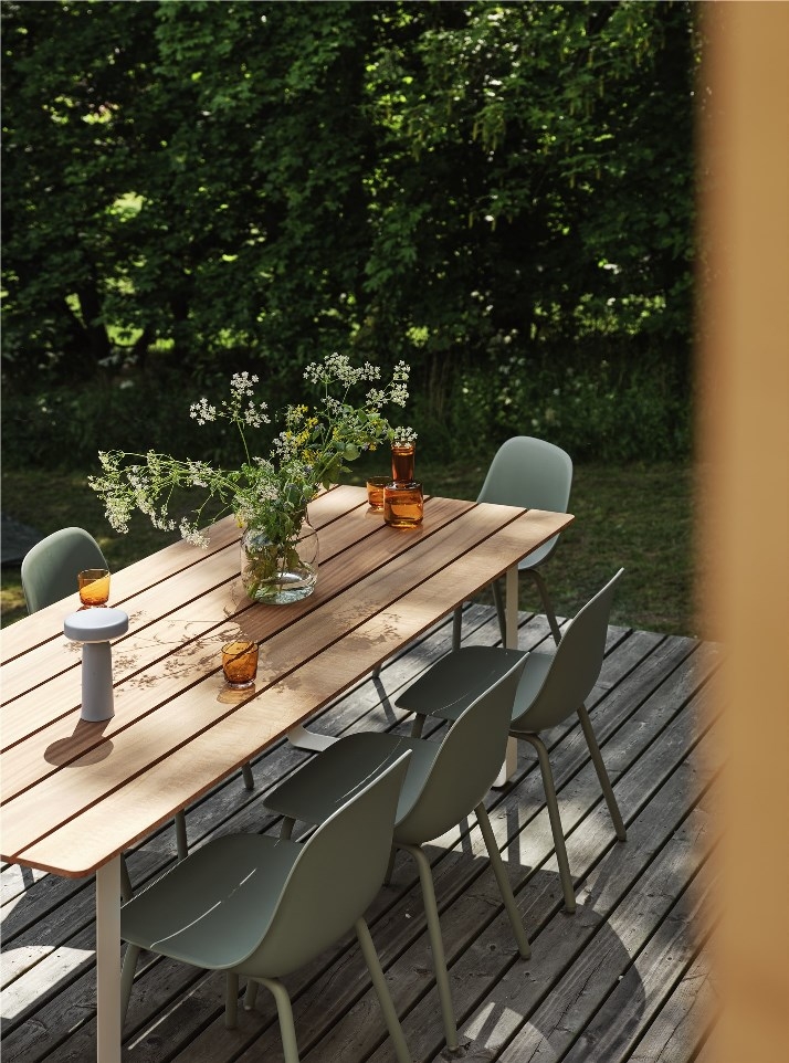 ease-light-blue-silent-20-raise-70-70-outdoor-table-sapele-mahogany-grey-fiber-outdoor-dusty-green Fiber Outdoor Chair by Muuto, Muuto fiber Chair, Muuto Scandinavian Design