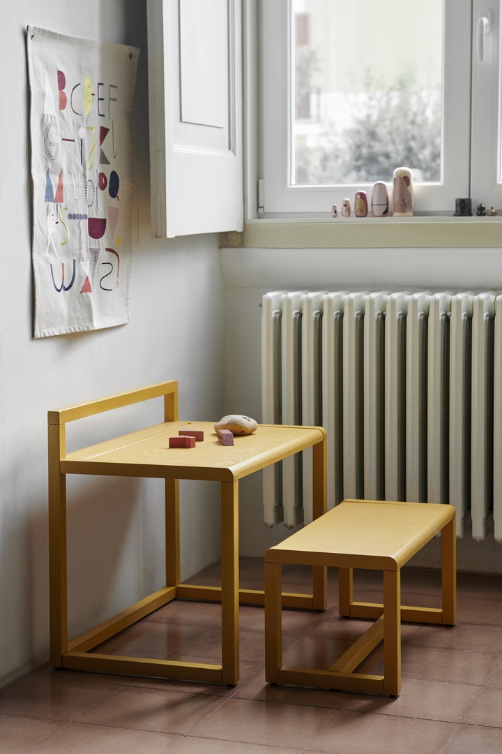LittleArchitectBench and Desk in Yellow Little Architect Collection by FermLIVING