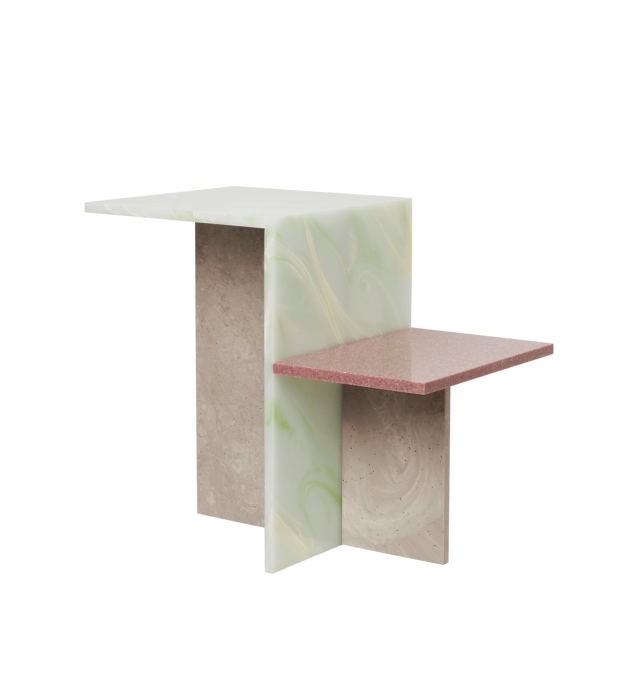Distinct Side Table_Mint Green Distinct Side Table by FermLIVING, Ferm LIVING Travetine Table