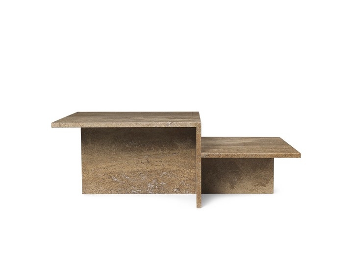 Distinct Coffee Table_Dark Brown Distinct Coffee Table by FermLIVING, Ferm LIVING Travetine Table