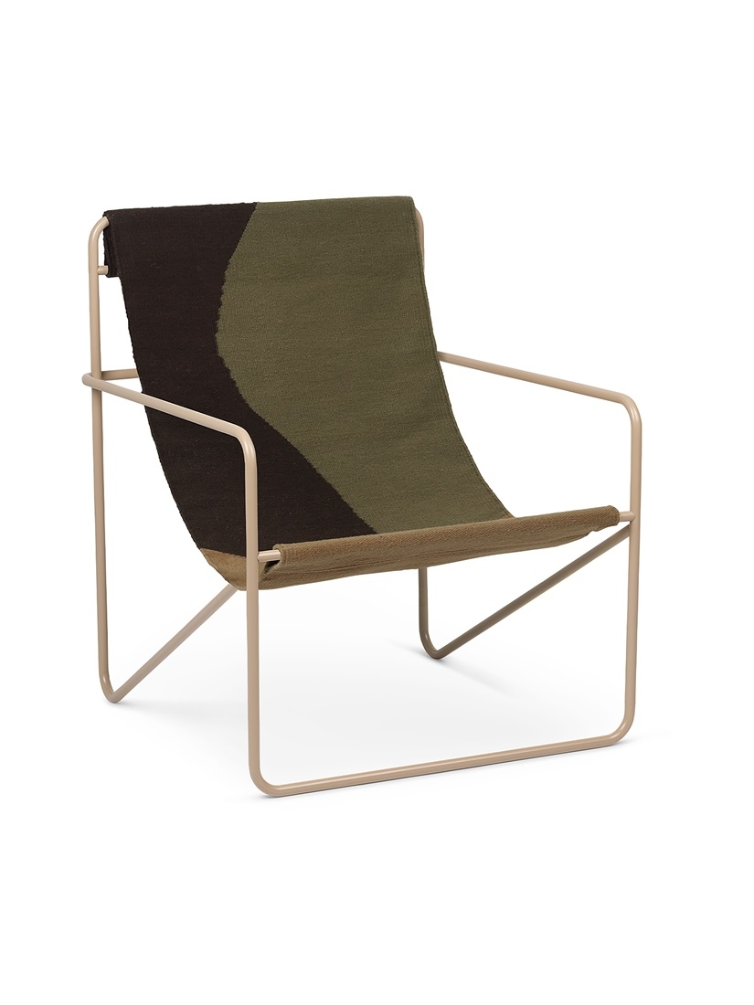 DesertLoungeChair-Dune/Black on Cashmere frame Desert collection lounge chair by Ferm LIVING, Ferm LIVING Outdoor lounge chair