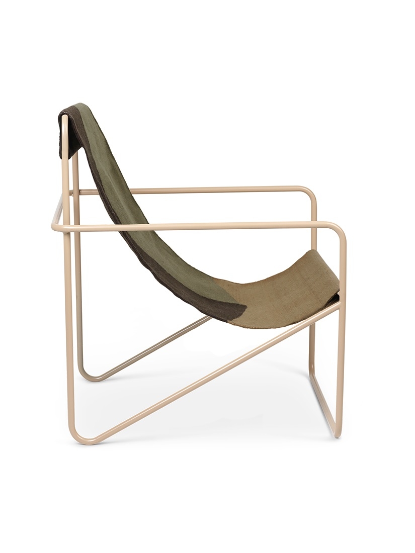 DesertLoungeChair-Dune/Black on Cashmere frame Desert collection lounge chair by Ferm LIVING, Ferm LIVING Outdoor lounge chair