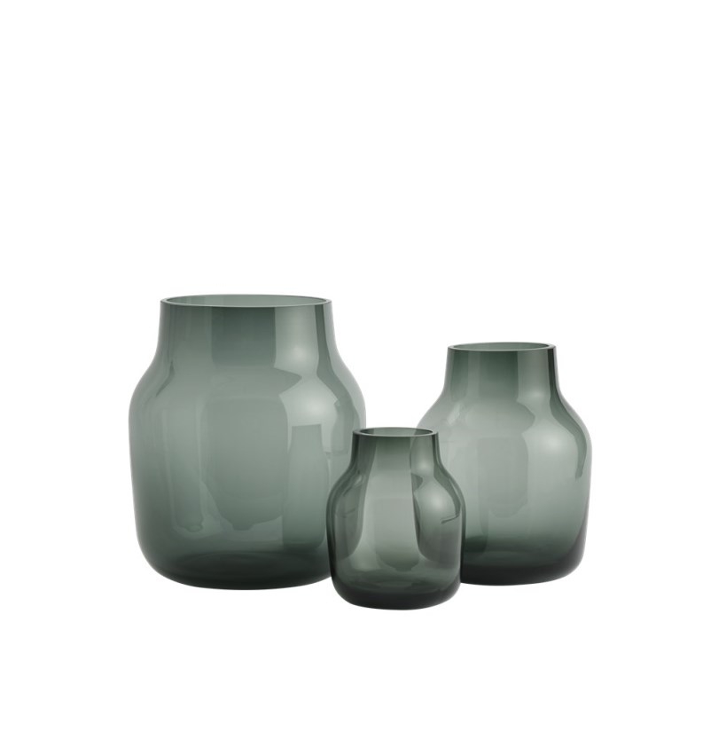 Silent-vase-family-dark-green Silent Vase by Muuto, Muuto Vase, Muuto Accessories