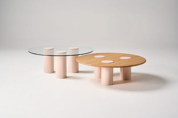 clear-glass-and-solid-american-oak-Ivy-coffee-tables-with-pink-sands Ivy Coffee Table by Grazia&Co, Australian designed and made furniture