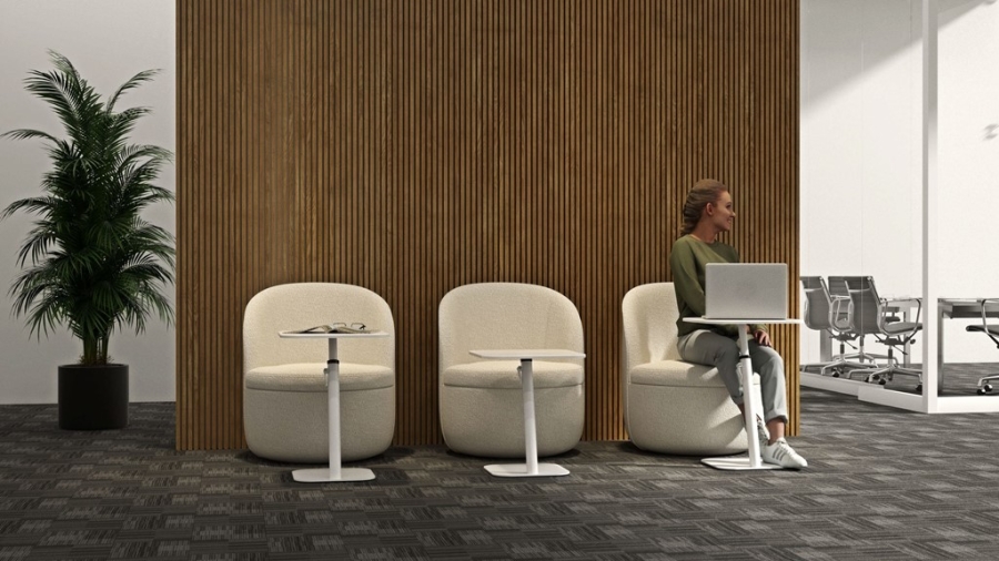 Marco Height Adjust Side Table, White Marco Height Adjust Side Table by Elevar