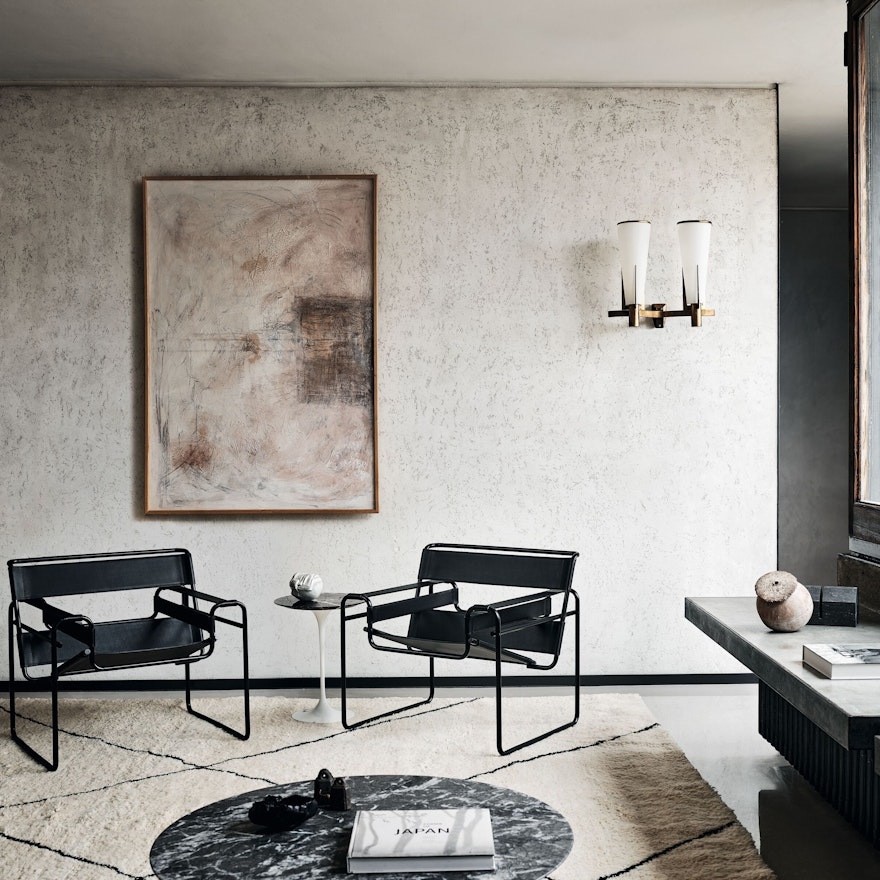 Wassily Lounge Chair_black_black_insitu Wassily Lounge Chair designed by Marcel Breuer, Knoll Wassily Chair, Knoll furniture