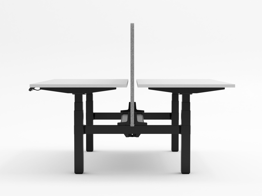 ENV4 - B2B- 720 high - 1500x750 mm top - With Screen Black - Side ENV4 Electric Adjustable Desk by Elevar