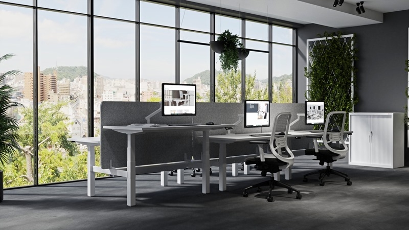 Office 3 ENV4W ENV4 Electric Adjustable Desk by Elevar