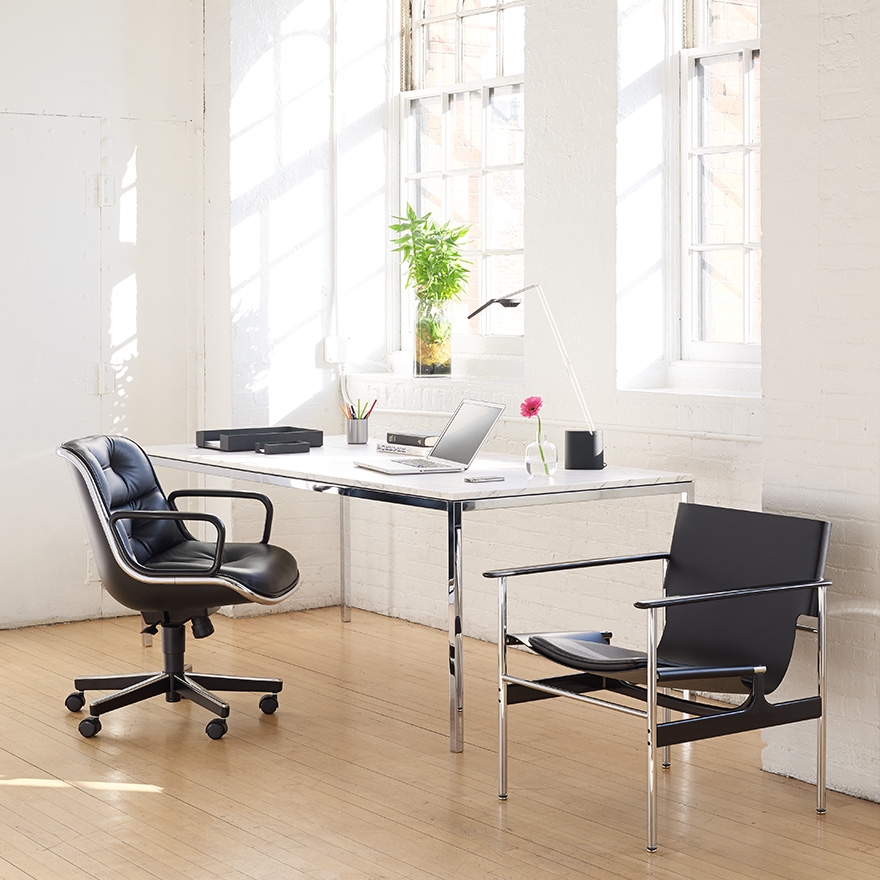 Pollock_Armchair and Pollock Executive Chair Pollock Armchair designed by Charles Pollock, Knoll furniture