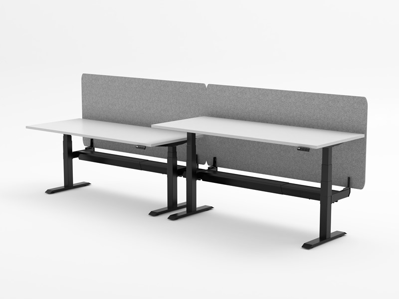 Side by side ENV2-CT - 720 and 900 mm high - 1800x800 mm top - Black ENV4 Electric Adjustable Desk by Elevar
