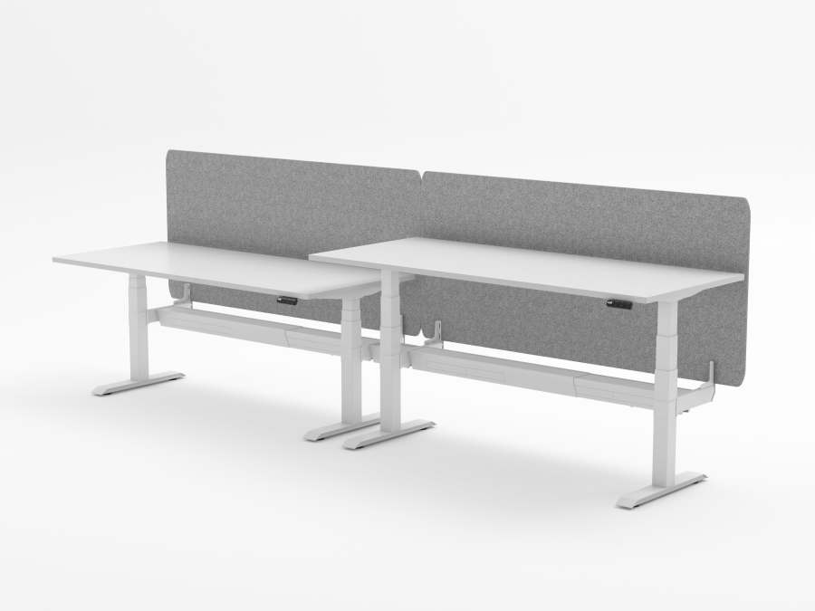 Side by side ENV2-CT - 720 and 900 mm high - 1800x800 mm top - White ENV2 Electric Adjustable Desk by Elevar