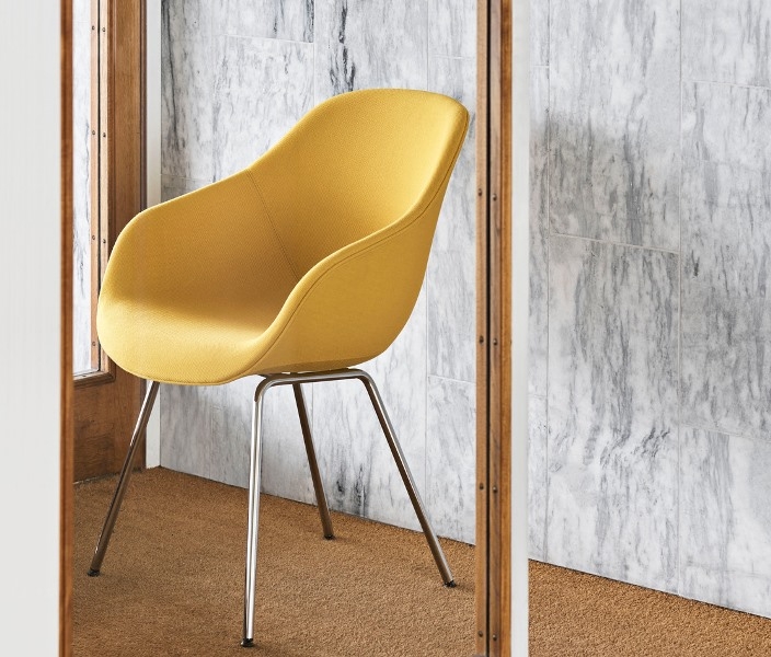 AAC 127 Steelcut Trio 446 chromed base About A Chair collection by HAY designed by Hee Welling
