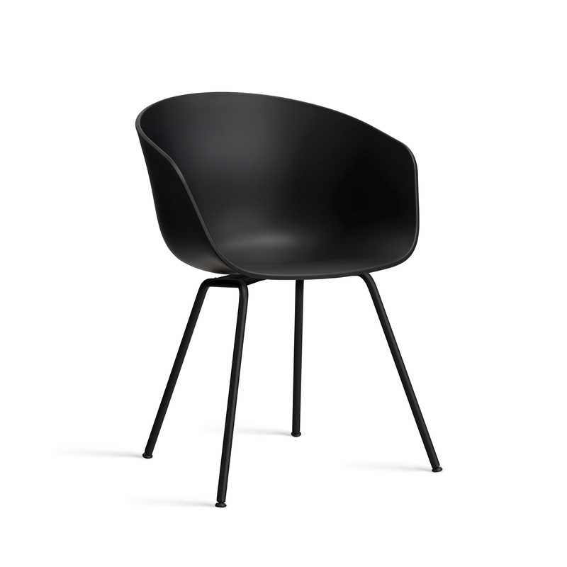 AAC 26 black 2.0 shell_black powder coated steel base About A Chair collection by HAY designed by Hee Welling