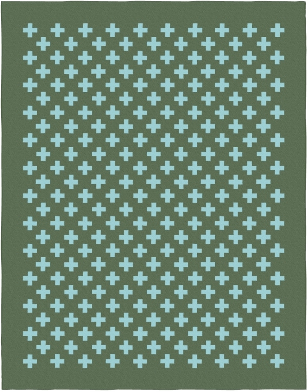 Maharam_Plus_Olive and Aqua Maharam Rug, Plus by Alexander Girard