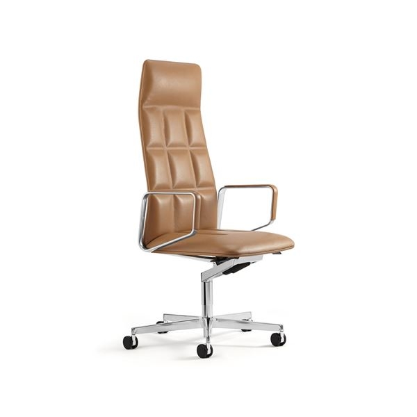 Leadchair Executive_High Back with Tan leather Leadchair Executive designed by EOOS for Walter Knoll