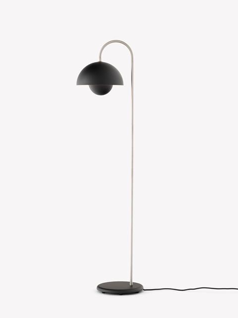 Flowerpot Floot Lamp VP12_Matt Black_Side_light Flowerpot designed by Verner Panton, &Tradition Flowerpot pendant light